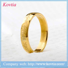 New arrival titanium steel gold plated letter alphabet rings latest wedding ring designs